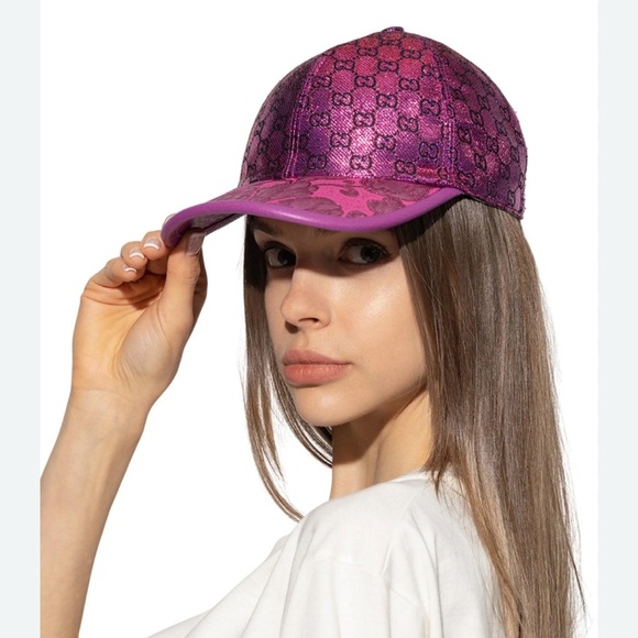 Gucci NWT jacquard Purple Monogram Baseball Hat MEDIUM - Picture 1 of 3